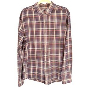 Vince Mens Plaid Button Down Long‎ Sleeve Shirt Size L